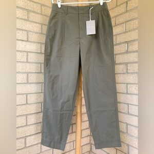 Everlane 100% Cotton Green Pleated Trousers Pants NWT